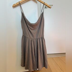 Elegant Gray Spaghetti Strap Romper